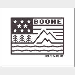 Visiting NC Mountain Cities Boone, NC Flag Posters and Art